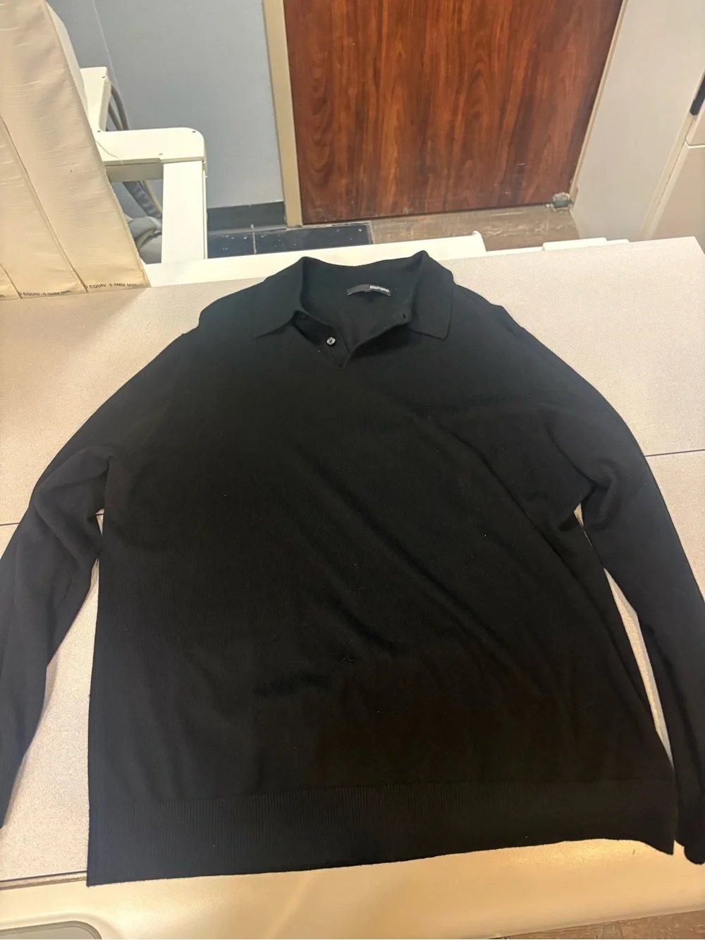 Murano Black Knit Polo Sweater